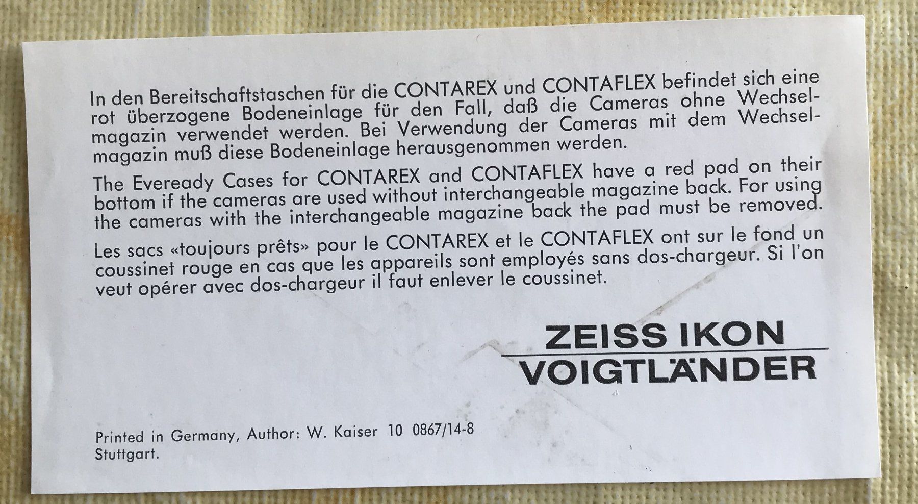 Zeiss Objektive: ZEISS – Gebraucht aus Ostermundigen von Wyatt-Earp 1