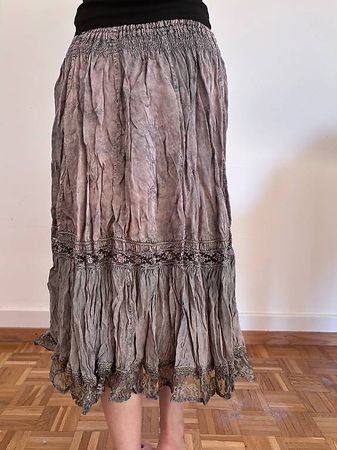 Boho Midirock mit Spitze  Grösse S