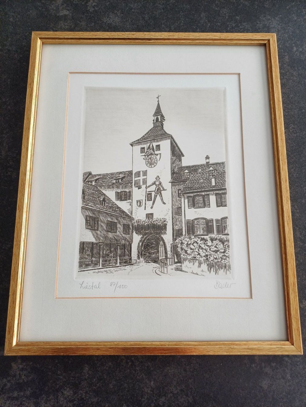 Incisioni: Bild Liestal   87 / 150 Künstler Bader – Usato da Itingen venduto da hoegger123 4