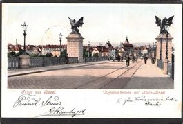 ^Basel Wettsteinbrücke , gel. 1904