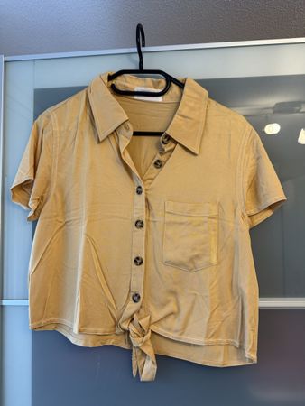 Twintip Damen Crop Bluse, Gr. 38, Senfgelb, Neu
