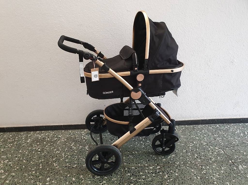 Carrozzine: Kinderwagen Gonser 2 in 1, schwarz – Usato da Zürich venduto da sho_g8sf 1