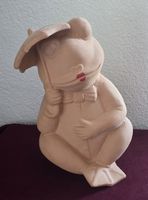 Gartenfigur Frosch mit Regenschirm bemalte Lippen 