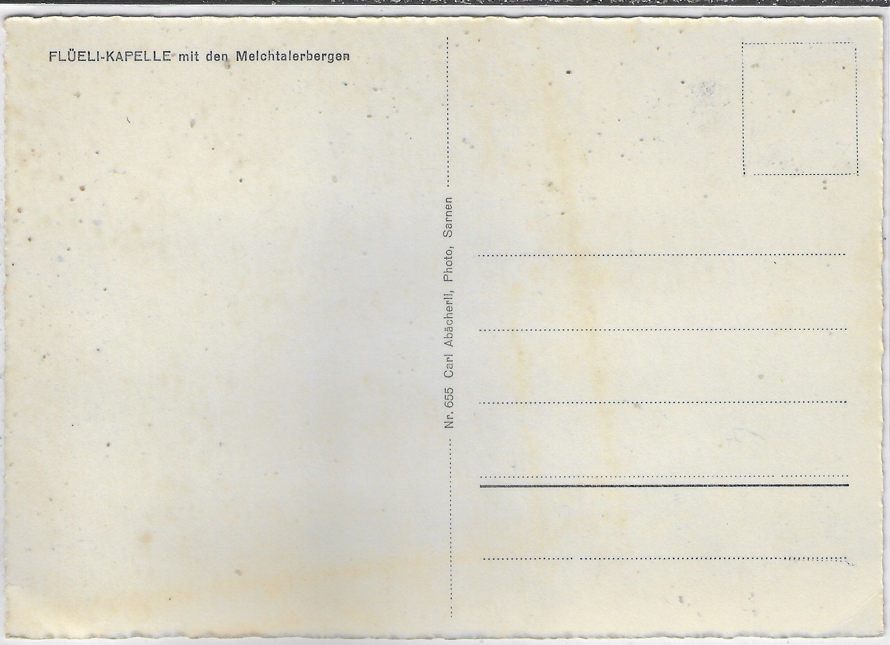 Cartoline postali: Flüeli-Kapelle mit den Melchtalerbergen – Usato da Ettingen venduto da Kartenplanet 1