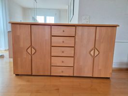 Sideboard / Kommode aus Holz mit Schubladen und Türen