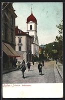 AK Baden, Partie an der Badstrasse, 1909