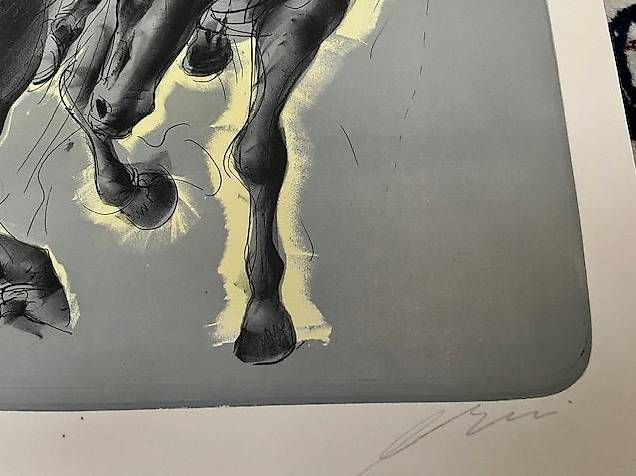 Grafica & Litografie: HANS ERNI  Litho originale  3 chevaux – Usato da PULLY venduto da RAPHAEL1953 2