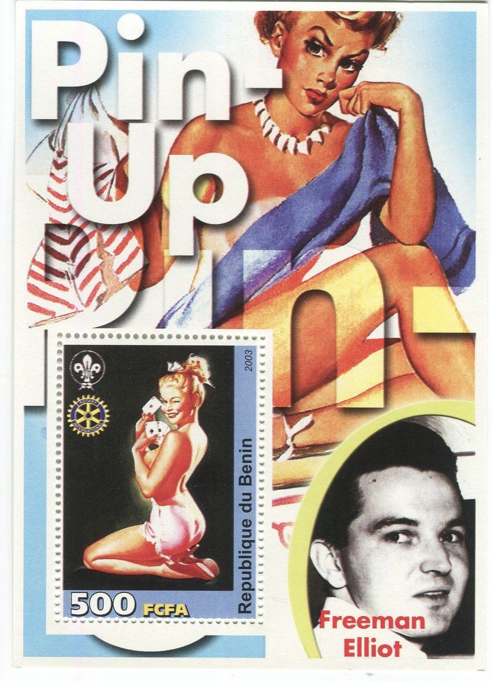 Tutti i francobolli: Block "Pin-up". Benin. – Nuovo e nell'imballaggio originale da Basel venduto da Butsch5