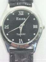 Eiger Typ A202 Armbanduhr mit schwarzem Band Fabrikneu
