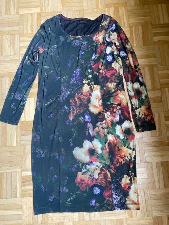 RIANI Shift Dress floral Stretch Kleid 42 44 black NEU Etui