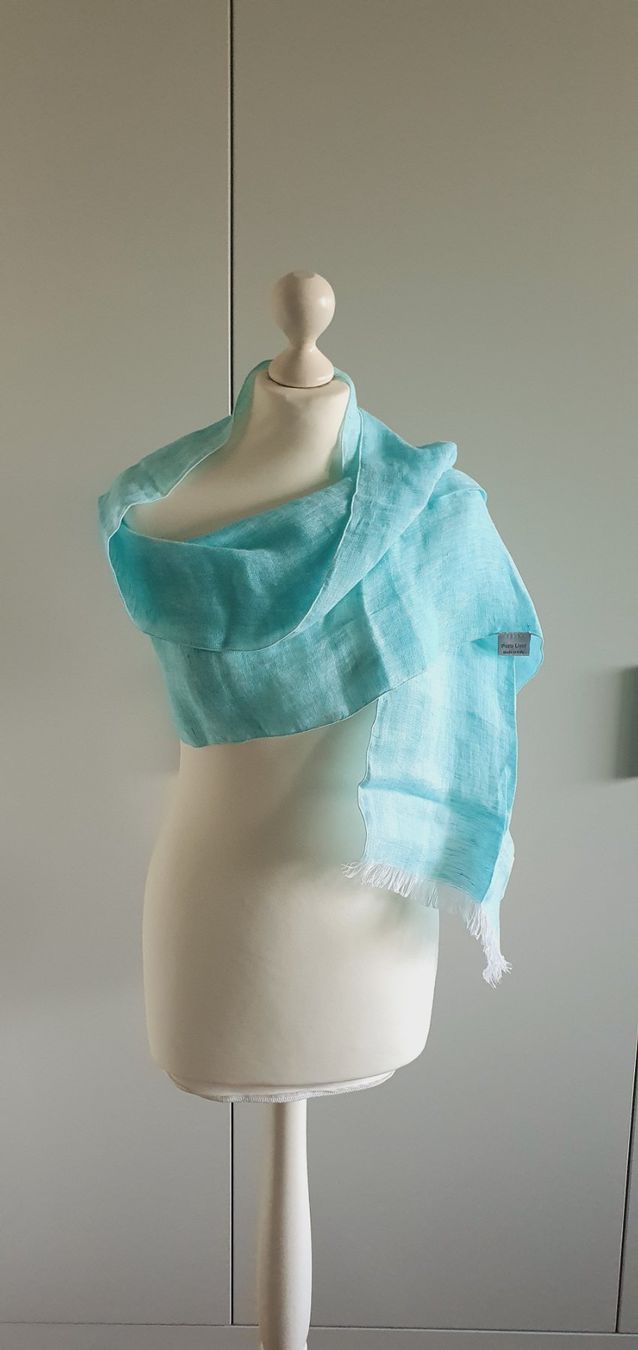 Foulards, Tücher & Schals: Schal 100% Leinen türkis NEU – Neu und originalverpackt aus Stansstad von InStyle8 5