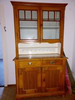 Antiker Buffet-Schrank, Holz, mit Glastüren, Vintage!