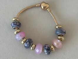 Luxus Elegante 19 cm Armband/Beads Farbe :Gold /Multicolore