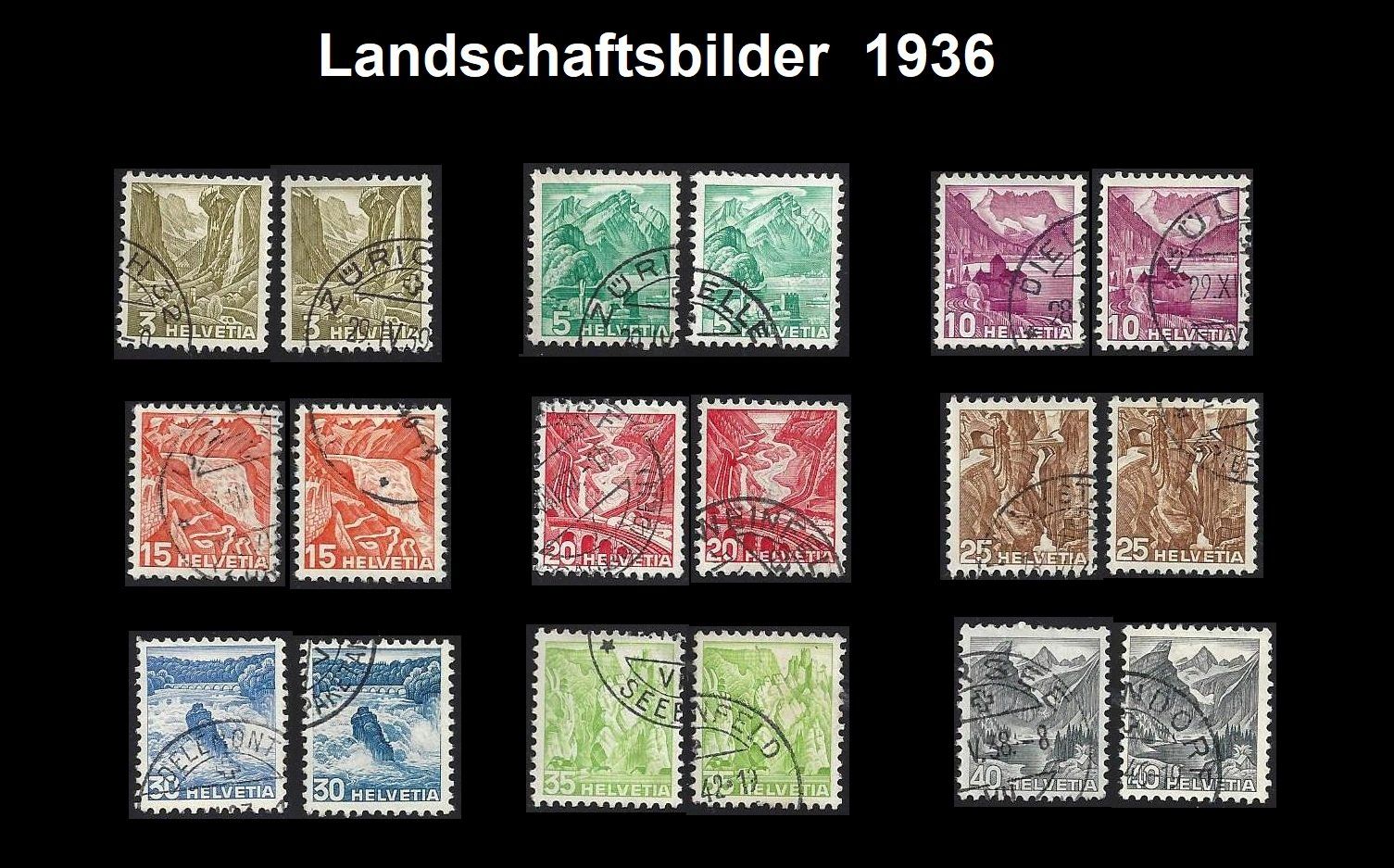 Tutti i francobolli: 1936 Landschaftsbilder, 2 komplette Serien – Usato da Baar venduto da W47