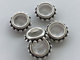 Retro-Stil Ring antik Silbern, 13mm, 5 Stück