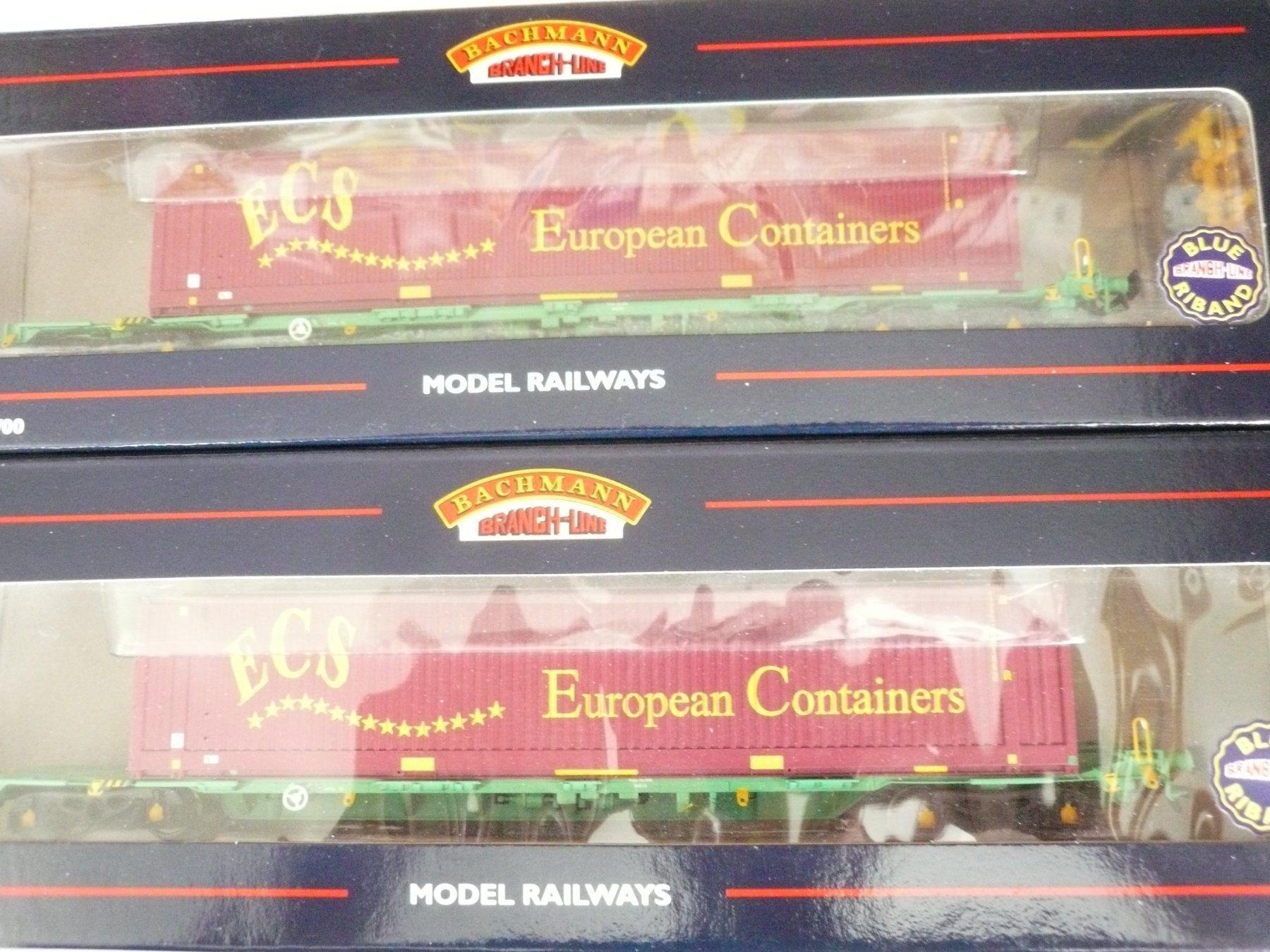 Modelleisenbahnen: BACHMANN H0 CONTAINERWAGEN SET " ECS " MIT 45 FUSS CONTAIN – Neu und originalverpackt aus Pfaffnau von nolff 1
