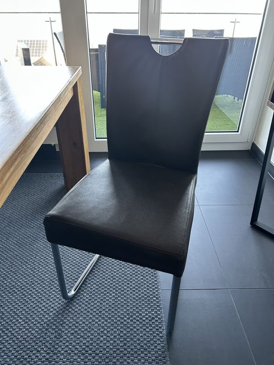 Massiver Holzesstisch aus Eiche mit Stühlen 10