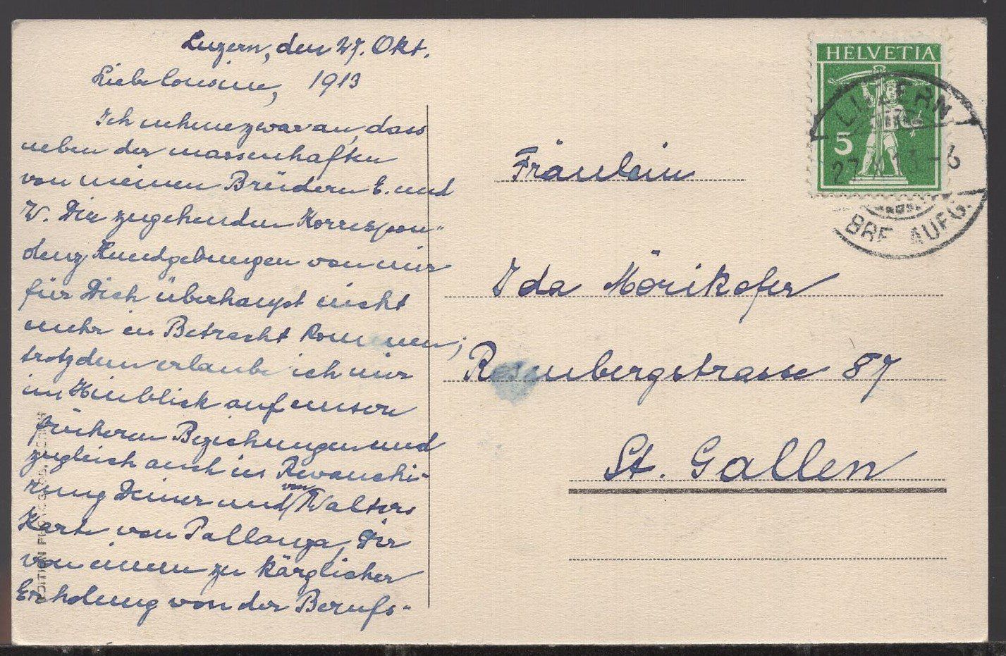 Cartes postales: Luzern - Neue Brücke mit Schweizerhof  1913 – D'occasion à Aarau par kufi44 2