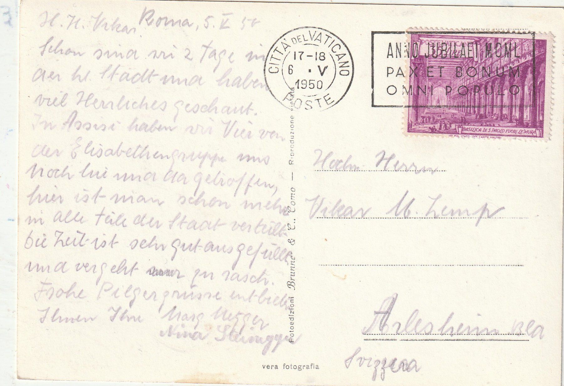 Ansichtskarten: 4  Karten Rom um 1950 – Gebraucht aus Lumbrein von made02 7