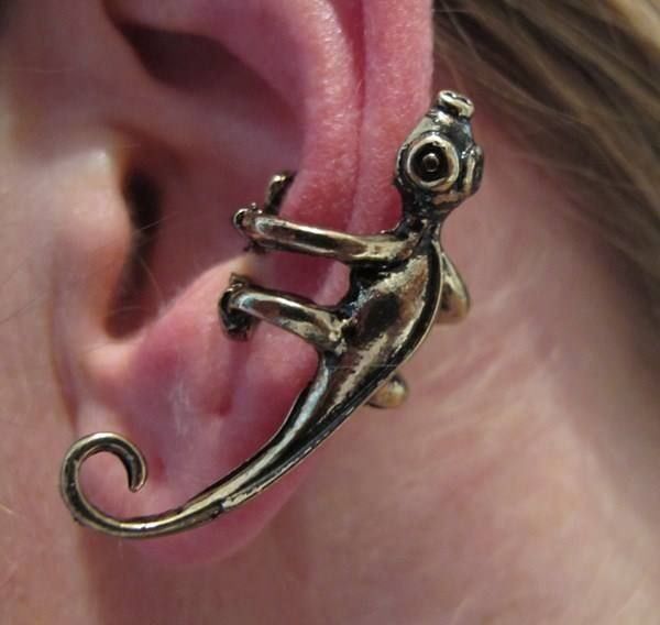Orecchini pendenti & Orecchini a lobo: Ohrschmuck Ohrring Gecko, messingfarben – Nuovo (secondo la descrizione) da Schwanden GL venduto da UHRKNALL 3