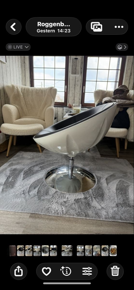 Poltrone: Stylischer Drehsessel, Ei-Form Design, Top Zustand! – Usato da Roggenburg venduto da rob_6kvn