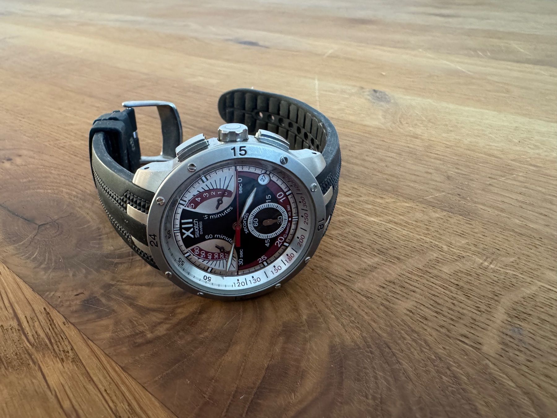 Swatch Orologi: SWATCH CHRONO - EVENING BLACK – Usato da Frauenfeld venduto da lona05