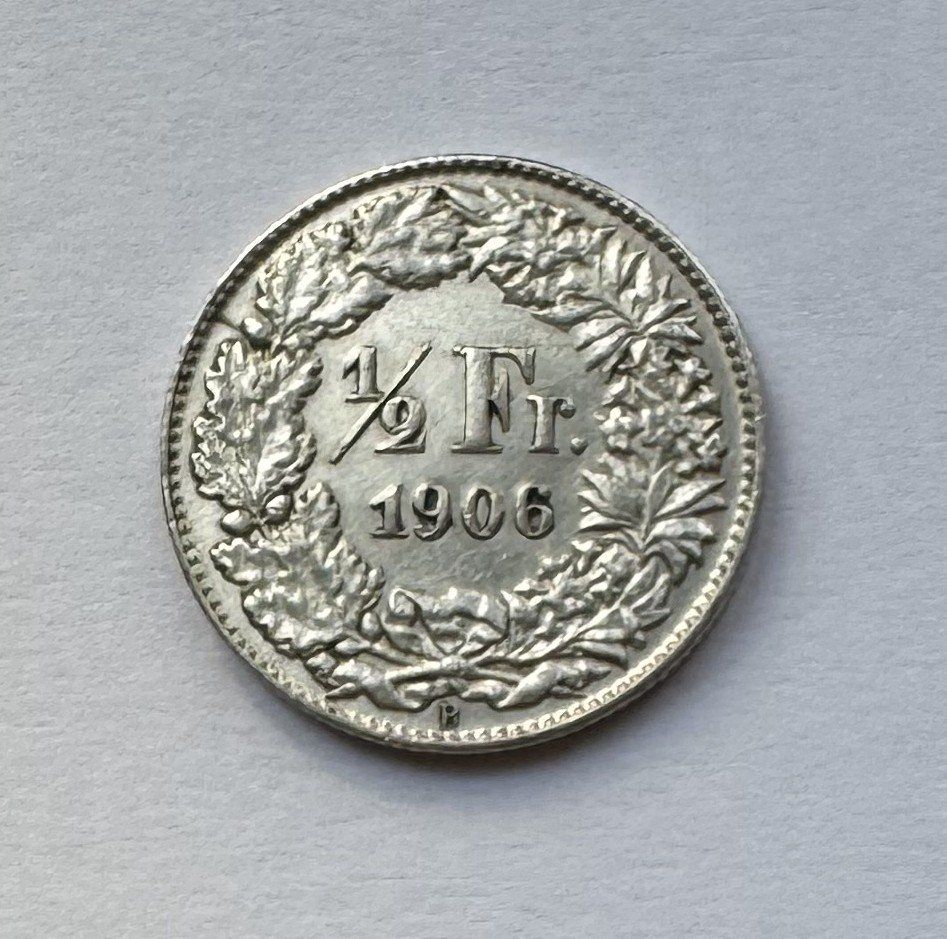 Tutti le monete: 1906 50 Rappen vz+ – Usato da Kirchberg SG venduto da Helveticus00