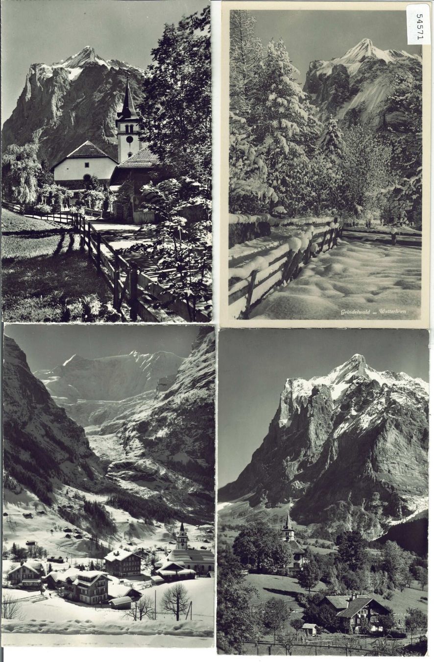 Ansichtskarten: 4 AK - Grindelwald – Gebraucht aus Ettingen von Kartenplanet