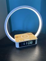 Wecker Lampe mit kabelloser Ladestation WILIT Holzoptik