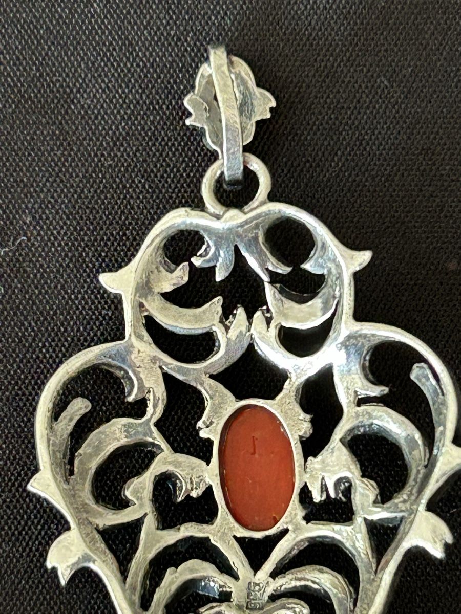Anhänger: Anhänger Vintage Silber/Koralle – Gebraucht aus Reinach BL von meinstil 2