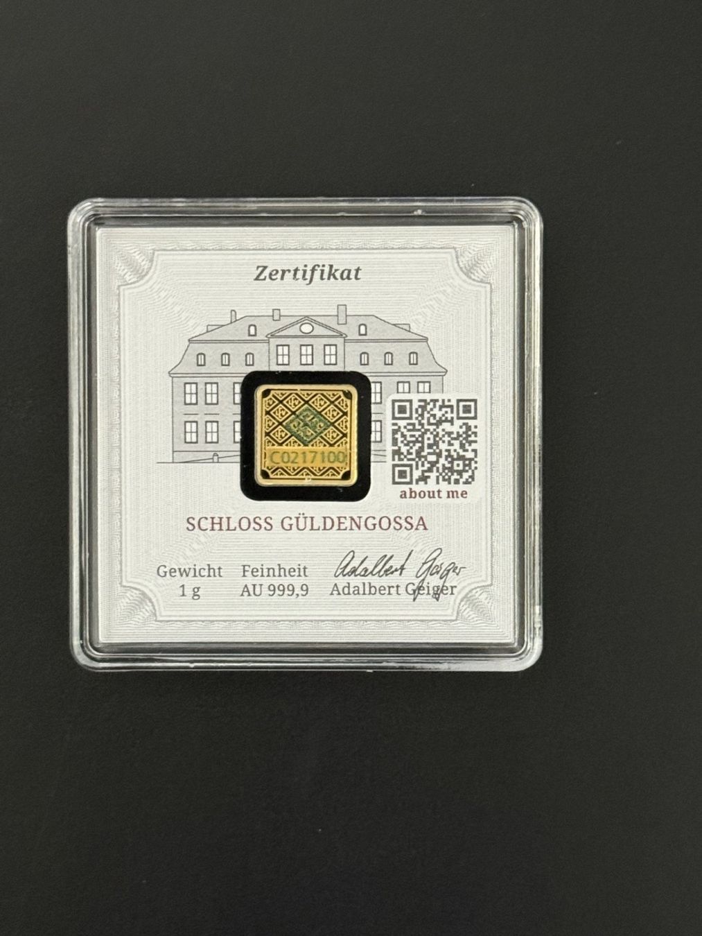 Metalli preziosi: Goldbarren 1g Geiger – Nuovo e nell'imballaggio originale da Untersiggenthal venduto da byiggy 1