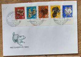 FDC PJ Satz mit Tabs mit Sst S-CHANF 1.XII.65