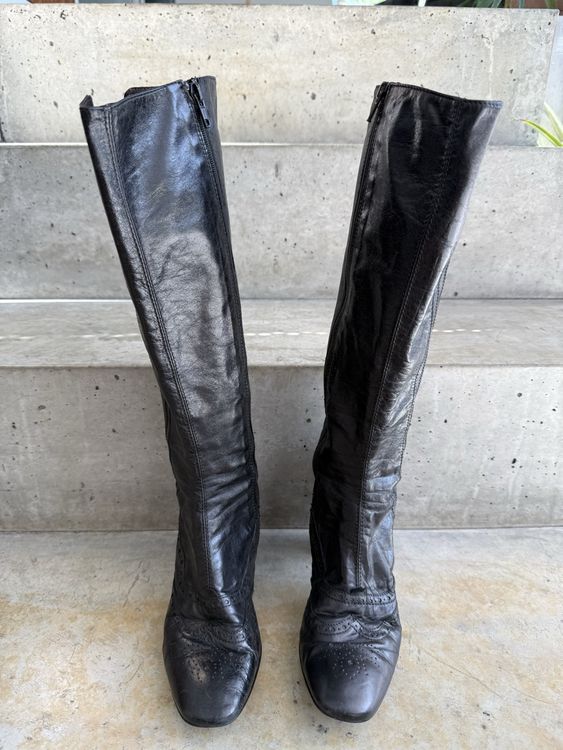 Damenschuhe: Bottes vintage cuir noir 37 Stiefel Stivali Boots US 6 UK 4 – Gebraucht aus Gipf-Oberfrick von SecondHandMisc 9