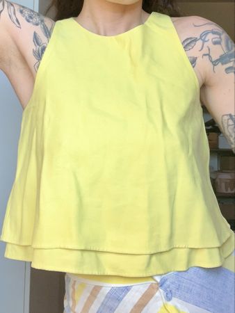 Top Mango jaune, taille S