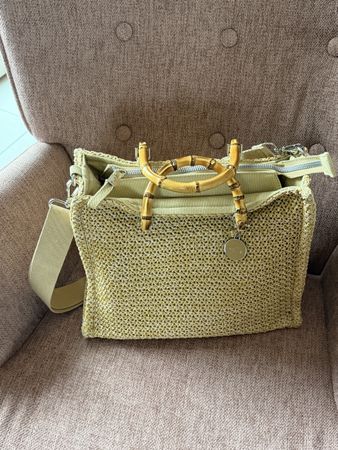 Strohtasche mit Bambus-Henkeln, Sommer-Chic, neuwertig! 🌻👜