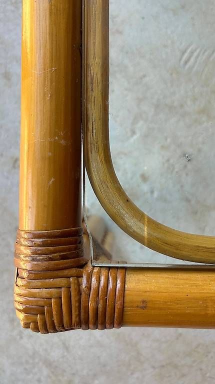 Tavoli: Table basse carrée en rotin et verre – Usato da Collex venduto da val_9cgy 3