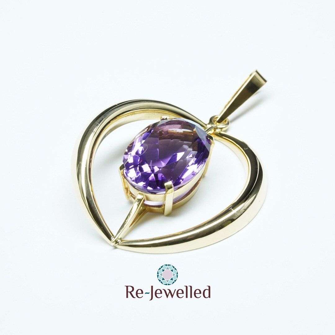 Anhänger: 18 Gelbgold Anhänger mit Amethyst – Gebraucht aus Bülach von Re-Jewelled 5