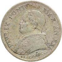 Kirchenstaat: 1 Lira - Pius IX 1866