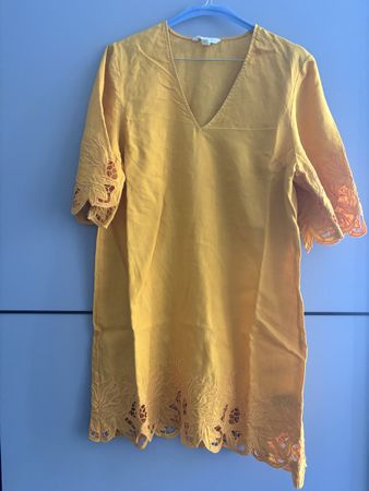 H&M Sommerkleid aus Leinen - Orange - Gr S