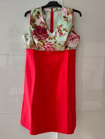 Retro-Kleid ärmellos, grün/rot/Blumen (Remember) 42