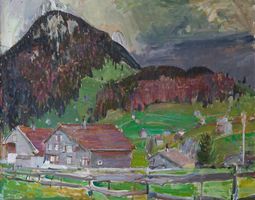 Ölbild, Geo Bretscher, Gewitterstimmung Toggenburg