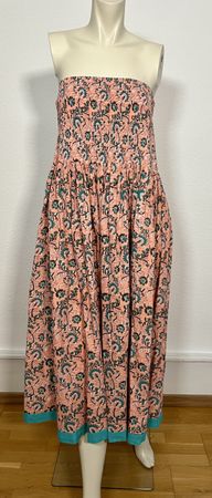 Indisches Sommerkleid Bandeau Paisley & Blumenprint 