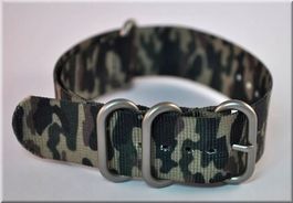 22mm Nato Textil Uhrenarmband Camu, Military