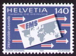 1989_DX 15_Dienstmarke UPU_Weltpostverein_EMS-Brief ! **