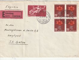 Unterwasser-Brief Eilsendung top Mischfrankatur 1948