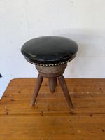 Vintage Klavierhocker / Drehhocker Holz & Leder
