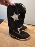 Kinder Cowboystiefel schwarz Wildleder Grösse 22