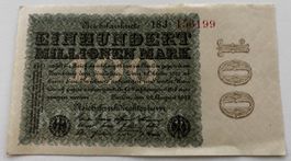 100 Millionen Mark 1923 Reichsbankschein Deutschland