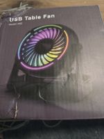 Neuer USB Tischventilator mit Farb-LEDs, 3 Stufen, 360° Dreh