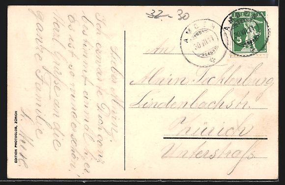 Cartoline postali: Amden, Ortsansicht mit Walensee und Glar – Usato da Berlin venduto da bartko-reher 1